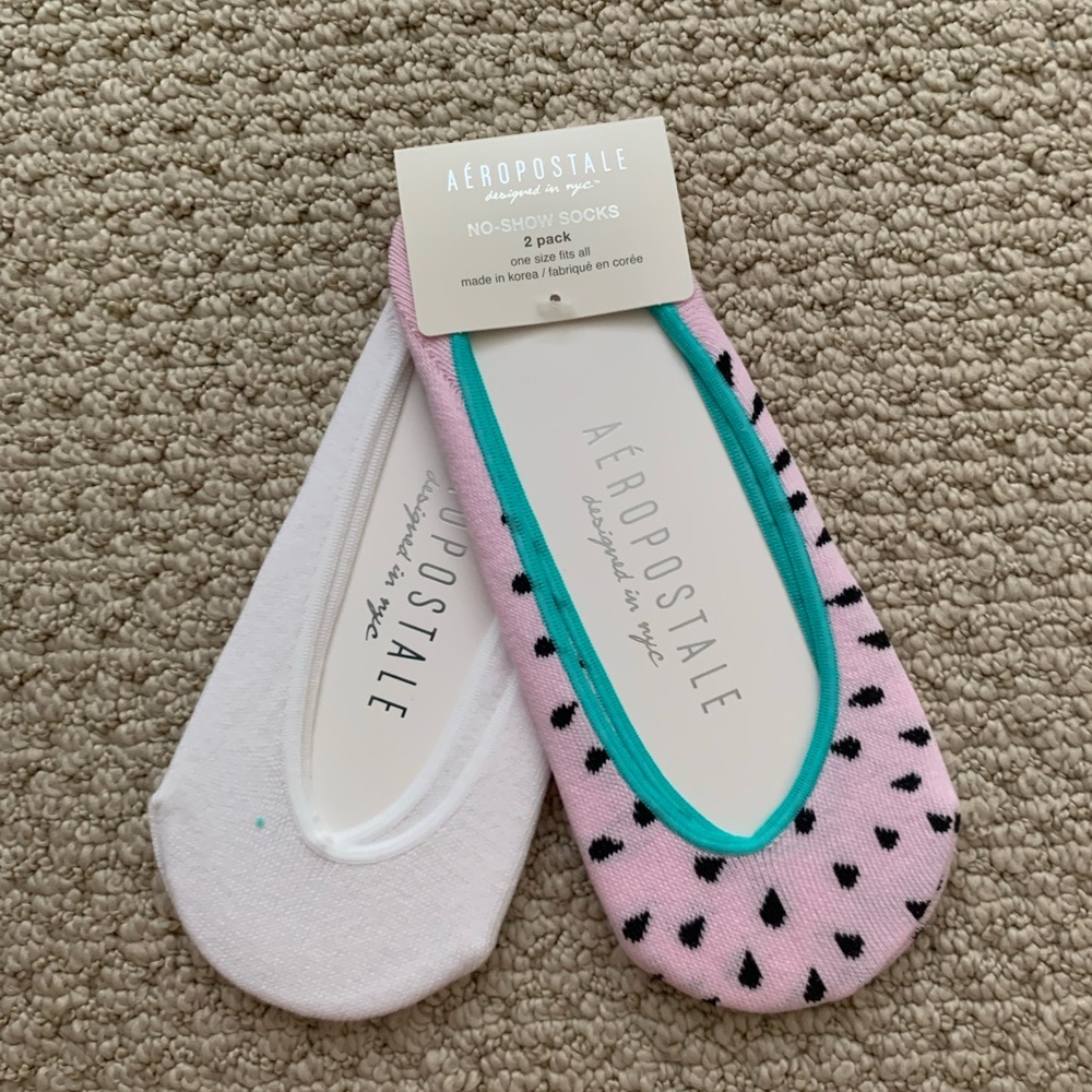 🆕 Aéropostale Pink & White Watermelon Summer No-Show Sock Set
